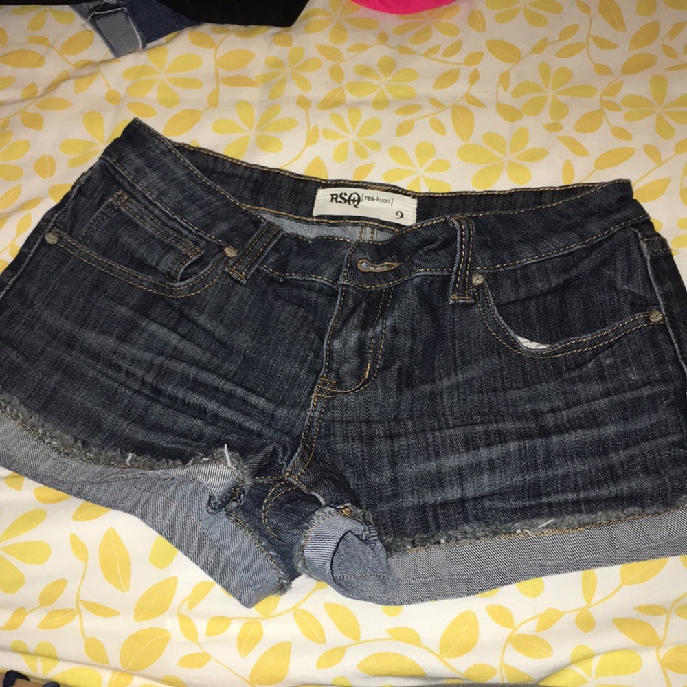 Jean shorts.